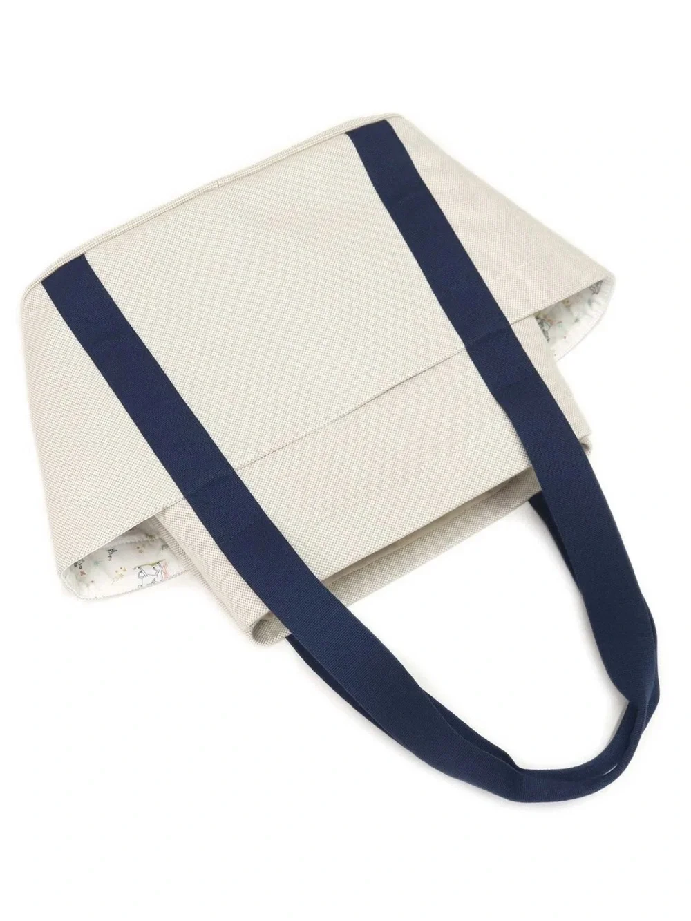 Hermes Cabriole Tote Diaper Nappy Bag Toile H Canvas Beige Blue Gris Perle